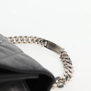 CHANEL Chain Hand Bag Lamb Skin Black Silver CC Auth 138566V-14