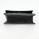 CHANEL Chain Hand Bag Lamb Skin Black Silver CC Auth 138566V-5