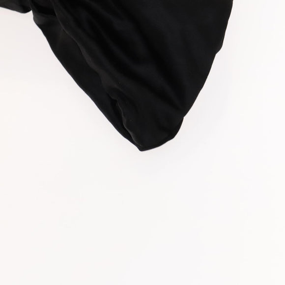 CHANEL Chain 2.55 Ribbon Shoulder Bag Satin Black Silver CC Auth 138568