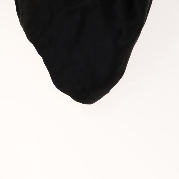 CHANEL Chain 2.55 Ribbon Shoulder Bag Satin Black Silver CC Auth 138568