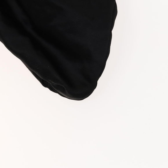 CHANEL Chain 2.55 Ribbon Shoulder Bag Satin Black Silver CC Auth 138568