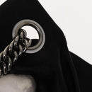 CHANEL Chain 2.55 Ribbon Shoulder Bag Satin Black Silver CC Auth 138568-8