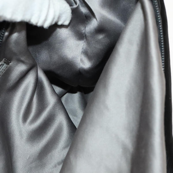 CHANEL Chain 2.55 Ribbon Shoulder Bag Satin Black Silver CC Auth 138568