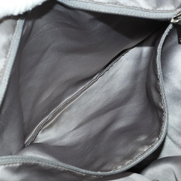 CHANEL Chain 2.55 Ribbon Shoulder Bag Satin Black Silver CC Auth 138568