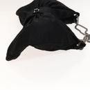 CHANEL Chain 2.55 Ribbon Shoulder Bag Satin Black Silver CC Auth 138568-3