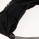 CHANEL Chain 2.55 Ribbon Shoulder Bag Satin Black Silver CC Auth 138568-6