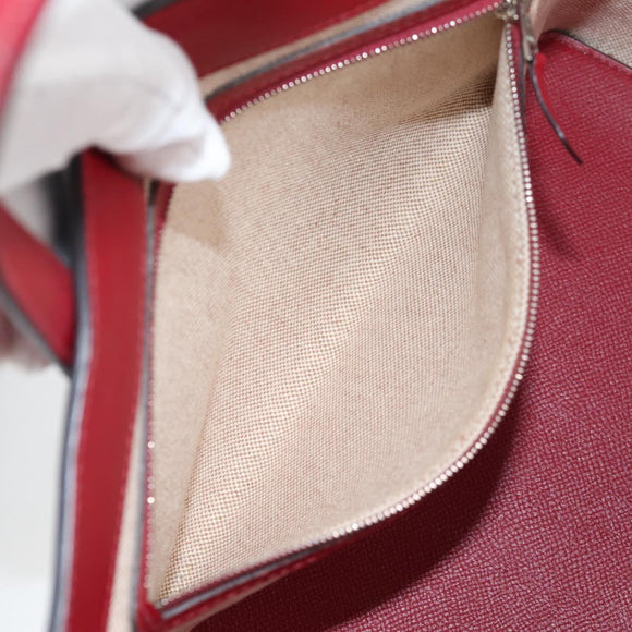 HERMES Maxi Box Cabas 30 Hand Bag Leather Blue Silver Auth 138569V