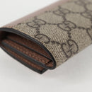 GUCCI GG Supreme Key Case PVC Beige Gold 456118 Auth 138570M-15