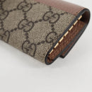GUCCI GG Supreme Key Case PVC Beige Gold 456118 Auth 138570M-16