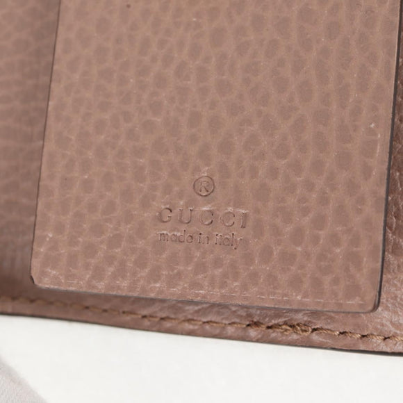 GUCCI GG Supreme Key Case PVC Beige Gold 456118 Auth 138570M