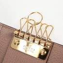 GUCCI GG Supreme Key Case PVC Beige Gold 456118 Auth 138570M-10