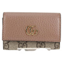 GUCCI GG Supreme Key Case PVC Beige Gold 456118 Auth 138570M-13