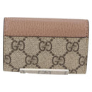 GUCCI GG Supreme Key Case PVC Beige Gold 456118 Auth 138570M-2