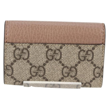 GUCCI GG Supreme Key Case PVC Beige Gold 456118 Auth 138570M - 0