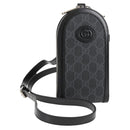 GUCCI GG Supreme Shoulder Bag PVC Black Silver 724357 Auth 138571M-1