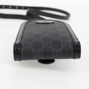 GUCCI GG Supreme Shoulder Bag PVC Black Silver 724357 Auth 138571M-10