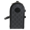 GUCCI GG Supreme Shoulder Bag PVC Black Silver 724357 Auth 138571M-2