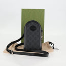 GUCCI GG Supreme Shoulder Bag PVC Black Silver 724357 Auth 138571M-24