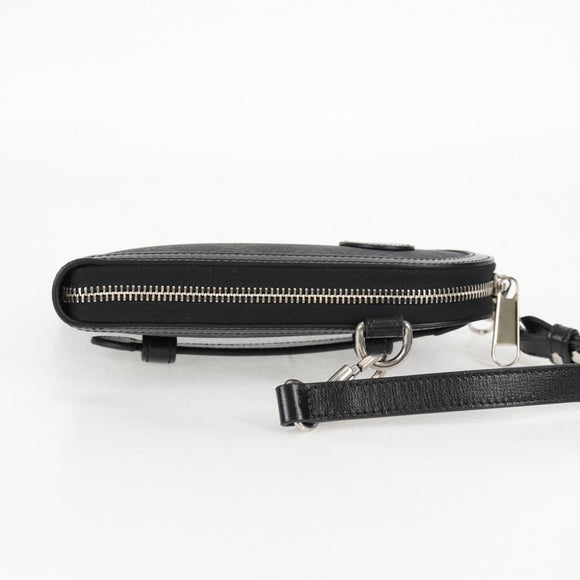 GUCCI GG Supreme Shoulder Bag PVC Black Silver 724357 Auth 138571M