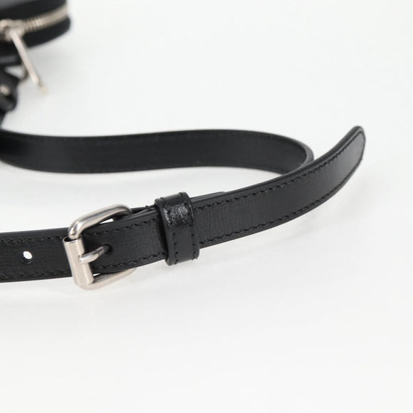 GUCCI GG Supreme Shoulder Bag PVC Black Silver 724357 Auth 138571M