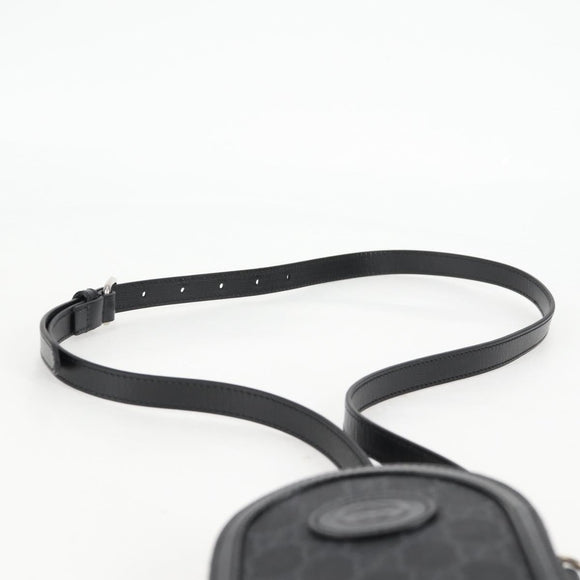 GUCCI GG Supreme Shoulder Bag PVC Black Silver 724357 Auth 138571M