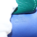 HERMES Rodeo Charm MM Leather Blue Auth 138575M-12