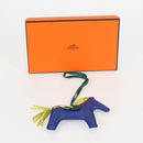 HERMES Rodeo Charm MM Leather Blue Auth 138575M-14