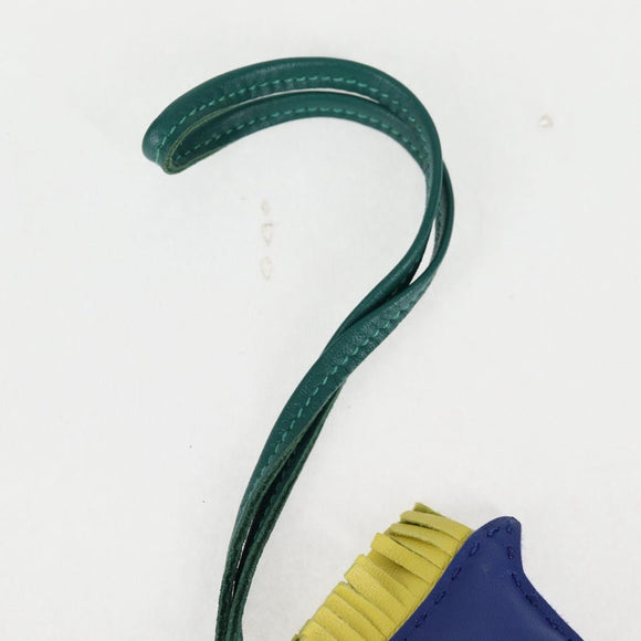 HERMES Rodeo Charm MM Leather Blue Auth 138575M