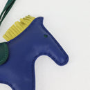 HERMES Rodeo Charm MM Leather Blue Auth 138575M-4