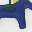 HERMES Rodeo Charm MM Leather Blue Auth 138575M-5