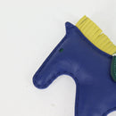 HERMES Rodeo Charm MM Leather Blue Auth 138575M-9