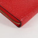 LOEWE Anagram Long Wallet Leather Red Auth 138577M-15