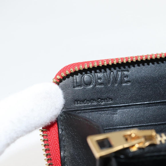 LOEWE Anagram Long Wallet Leather Red Auth 138577M