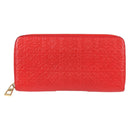 LOEWE Anagram Long Wallet Leather Red Auth 138577M-13
