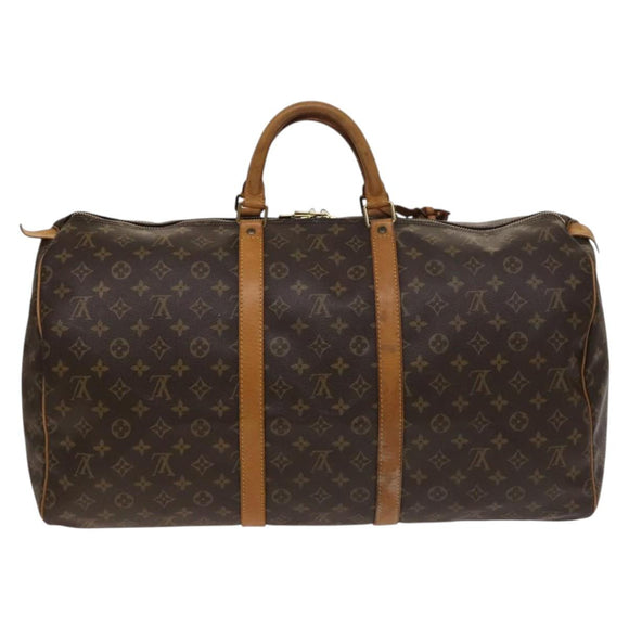 LOUIS VUITTON Monogram Keepall 55 Boston Bag M41424 LV Auth 138585