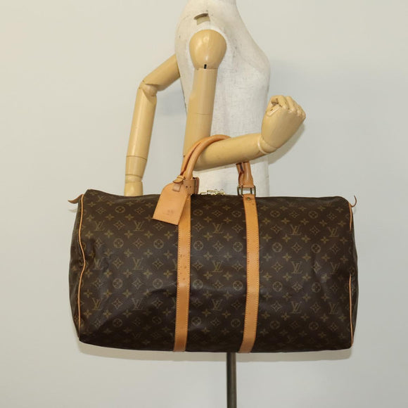 LOUIS VUITTON Monogram Keepall 55 Boston Bag M41424 LV Auth 138586