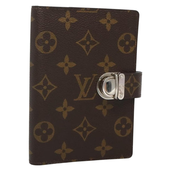 LOUIS VUITTON Monogram Agenda Koala PM Day Planner Cover Black LV Auth 138598
