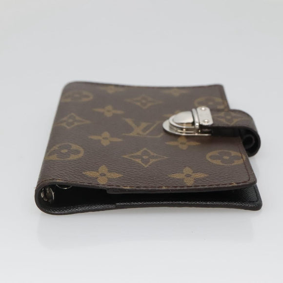 LOUIS VUITTON Monogram Agenda Koala PM Day Planner Cover Black LV Auth 138598