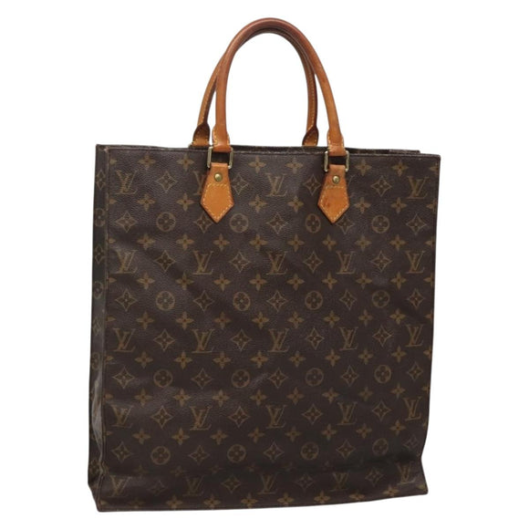 LOUIS VUITTON Monogram Sac Plat Hand Bag M51140 LV Auth 138609