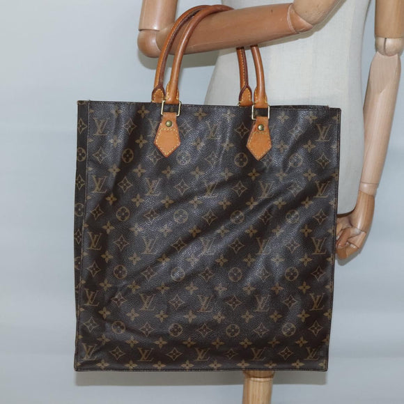 LOUIS VUITTON Monogram Sac Plat Hand Bag M51140 LV Auth 138609
