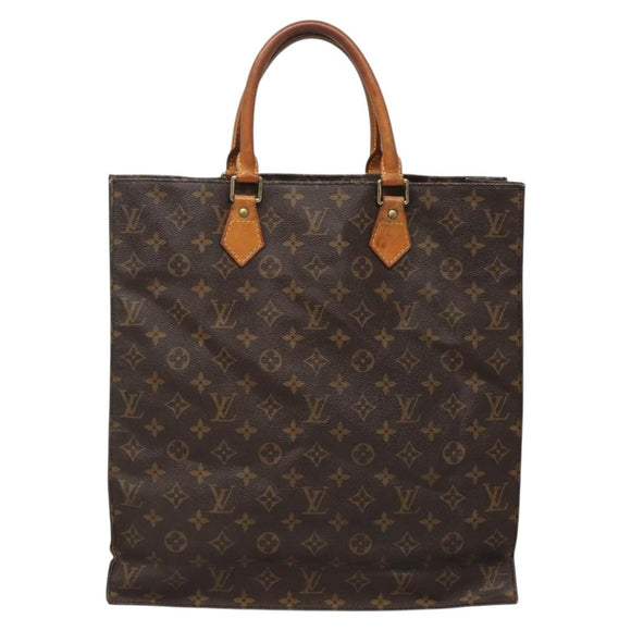 LOUIS VUITTON Monogram Sac Plat Hand Bag M51140 LV Auth 138609