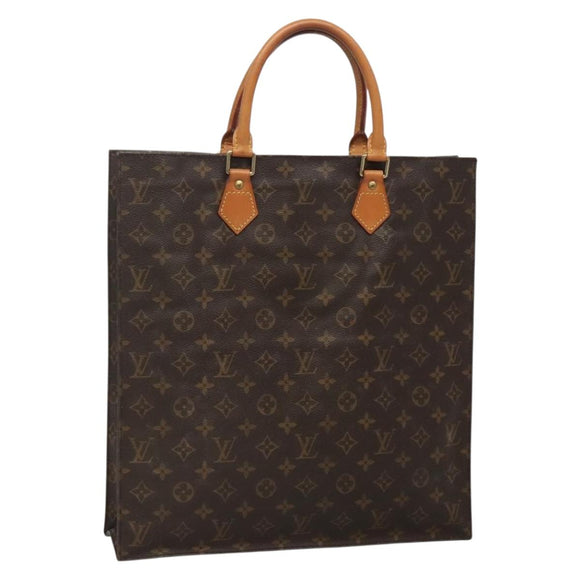 LOUIS VUITTON Monogram Sac Plat Hand Bag M51140 LV Auth 138610