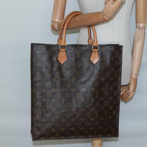 LOUIS VUITTON Monogram Sac Plat Hand Bag M51140 LV Auth 138610