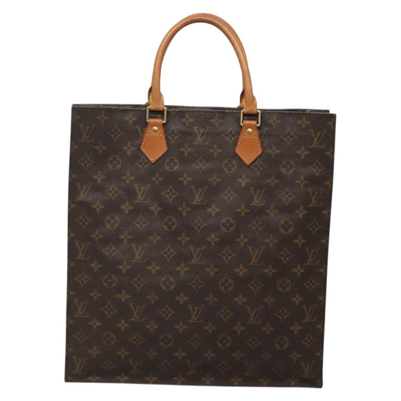 LOUIS VUITTON Monogram Sac Plat Hand Bag M51140 LV Auth 138610