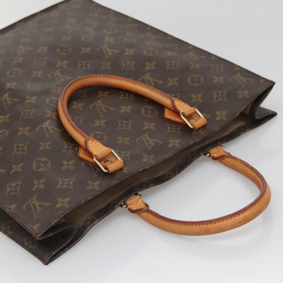 LOUIS VUITTON Monogram Sac Plat Hand Bag M51140 LV Auth 138610