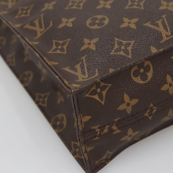 LOUIS VUITTON Monogram Sac Plat Hand Bag M51140 LV Auth 138611