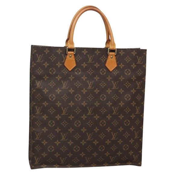 LOUIS VUITTON Monogram Sac Plat Hand Bag M51140 LV Auth 138611