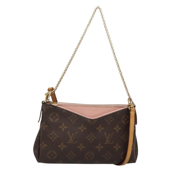 LOUIS VUITTON Monogram Pallas Clutch Shoulder Bag M44037 LV Auth 138614