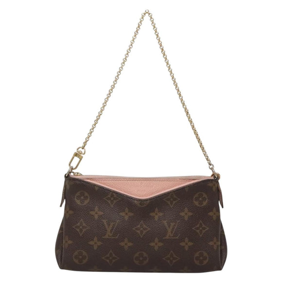 LOUIS VUITTON Monogram Pallas Clutch Shoulder Bag M44037 LV Auth 138614