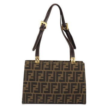FENDI Zucca Canvas Hand Bag Black Brown Auth 138624 - 0